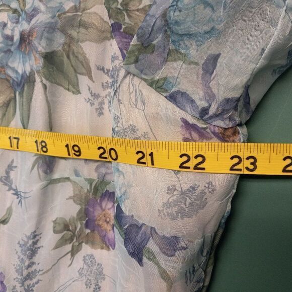 Dressbarn Floral Sheer Overlay light blue Dress - Picture 4 of 7